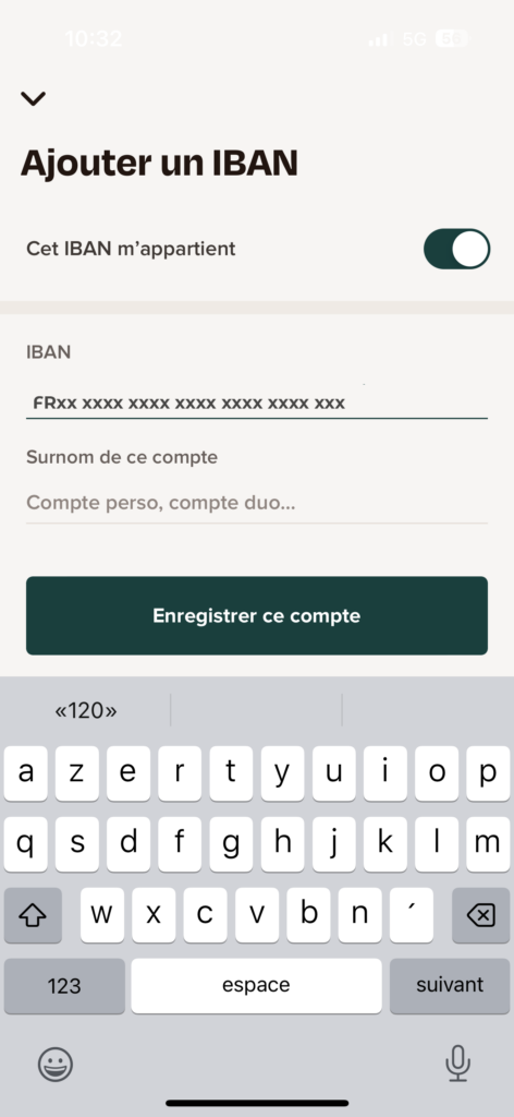 Communiquer son IBAN à Sumeria (ex Lydia) 17