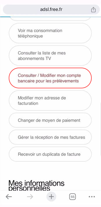 Communiquer son IBAN à Free 10