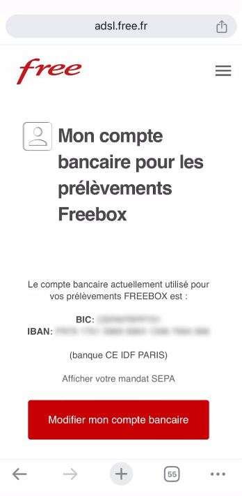 Communiquer son IBAN à Free 12