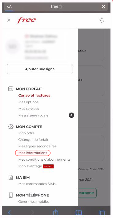 Communiquer son IBAN à Free Mobile 10