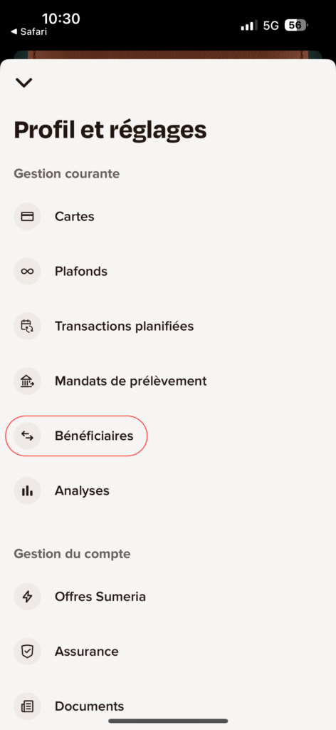 Communiquer son IBAN à Sumeria (ex Lydia) 11