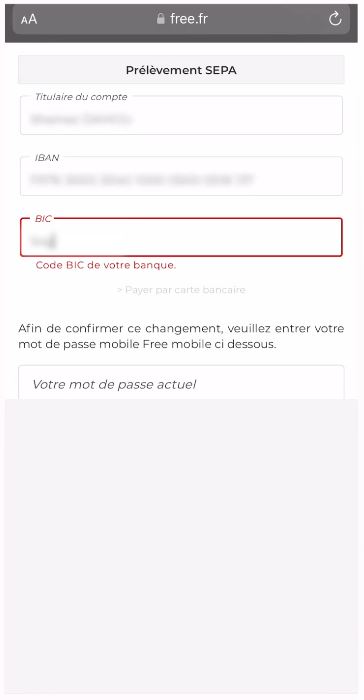 Communiquer son IBAN à Free Mobile 14