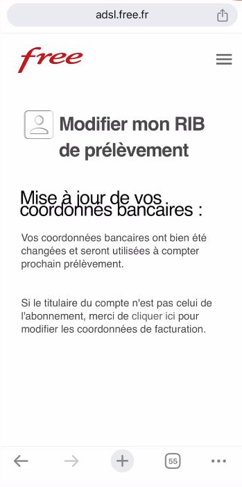 Communiquer son IBAN à Free 18