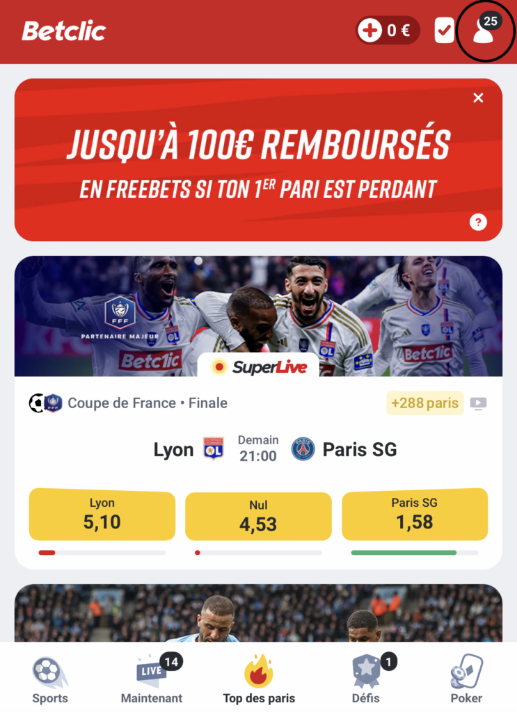 Communiquer son IBAN à Betclic 6