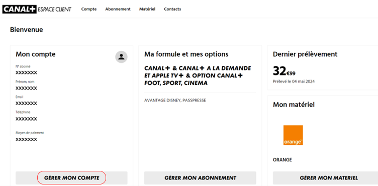 Communiquer son IBAN à Canal+ 6