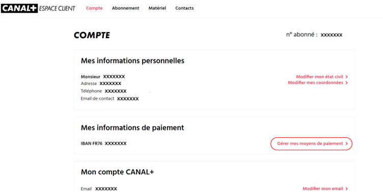 Communiquer son IBAN à Canal+ 8