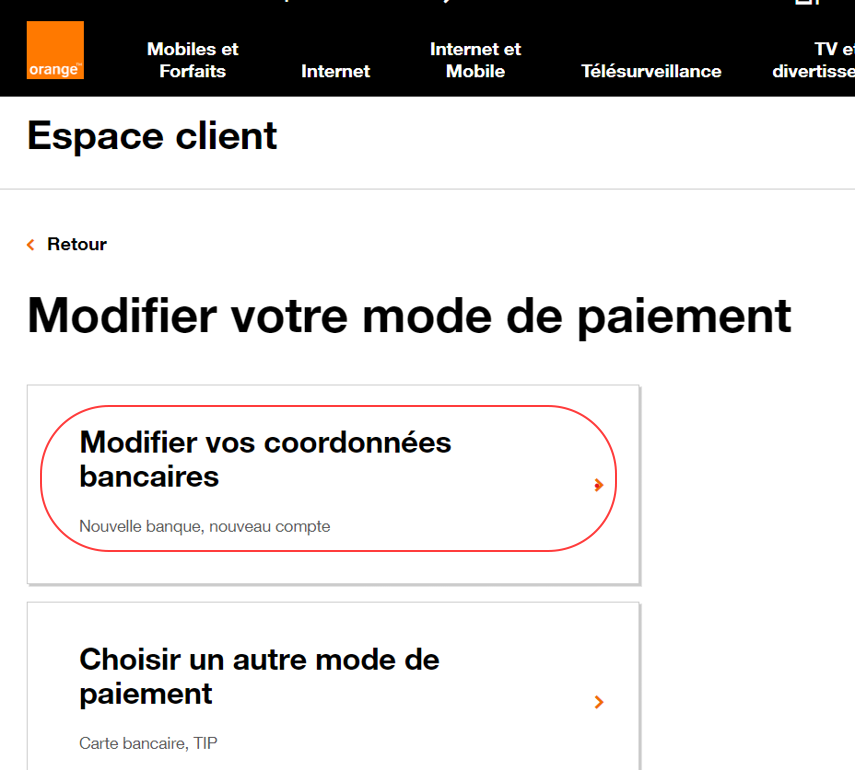 Communiquer son IBAN à Orange 16