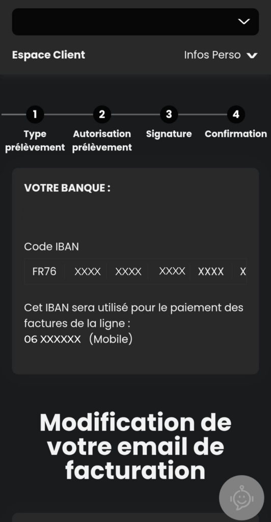 Communiquer son IBAN à SFR 17