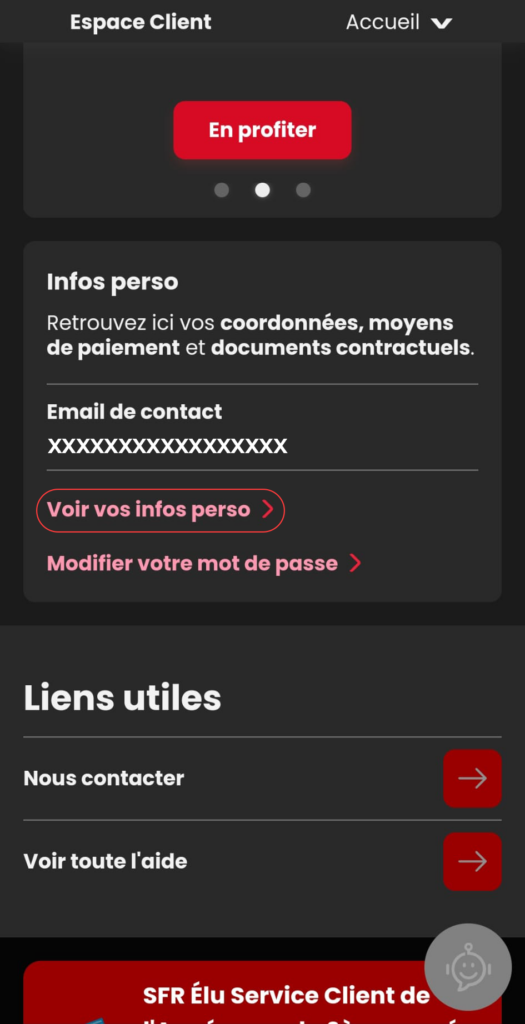 Communiquer son IBAN à SFR 7