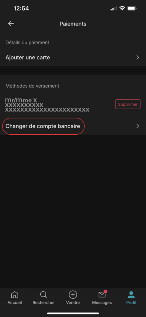 Communiquer son IBAN à Vinted 10