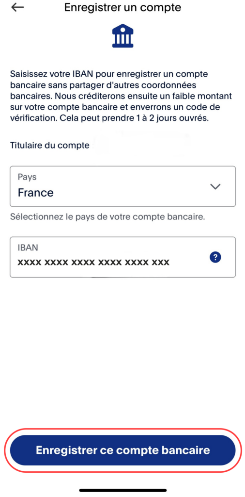 Communiquer son IBAN à PayPal 11